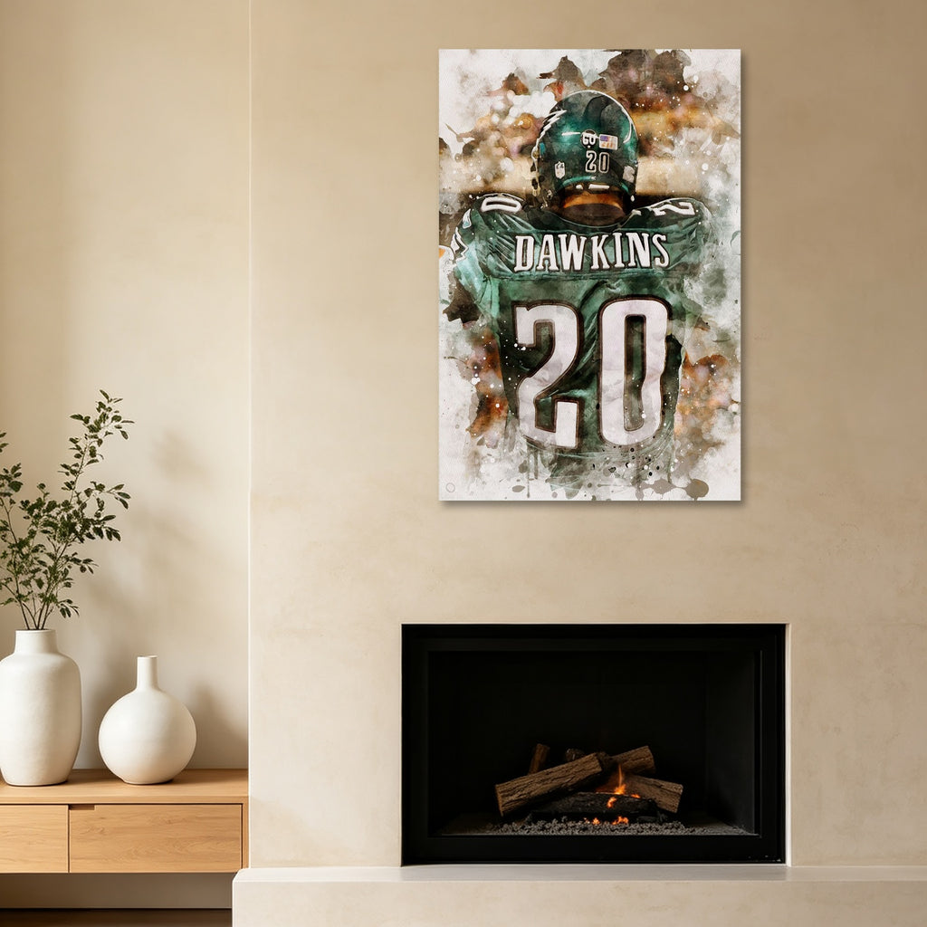 Brian Dawkins Art Poster 0 Canvas Wall Art Poster Decor Gift