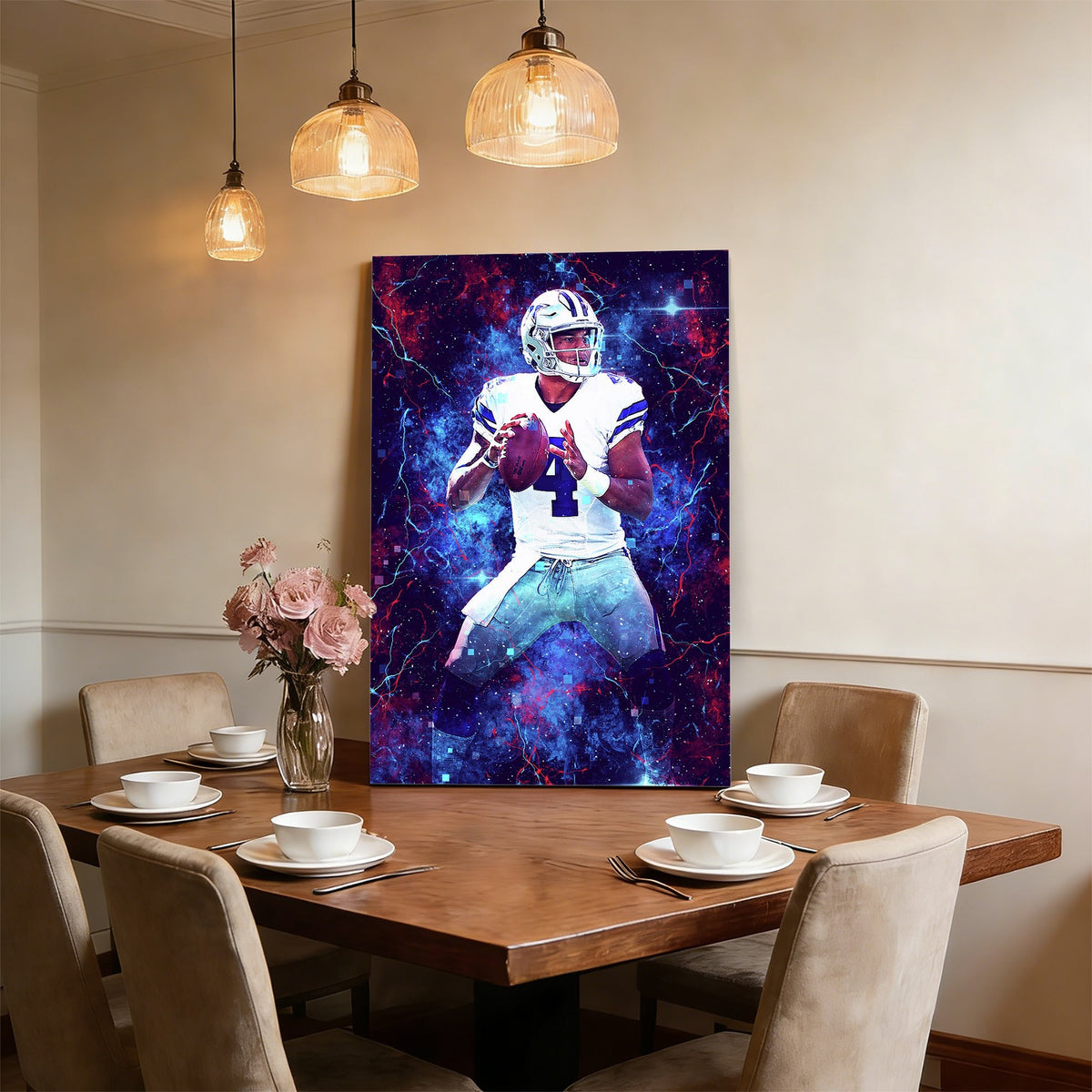 Dak Prescott Sports Celebrity Art Deco Poster 2 Canvas Wall Art Poster Decor Gift