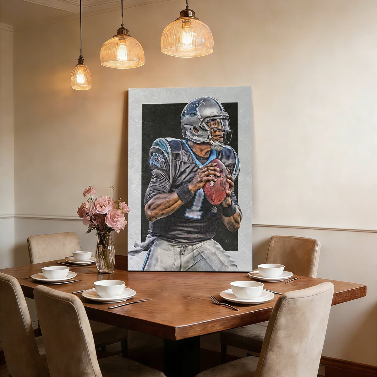 Cam Newton Sports Celebrity Art Deco Poster 6 Canvas Wall Art Poster Decor Gift