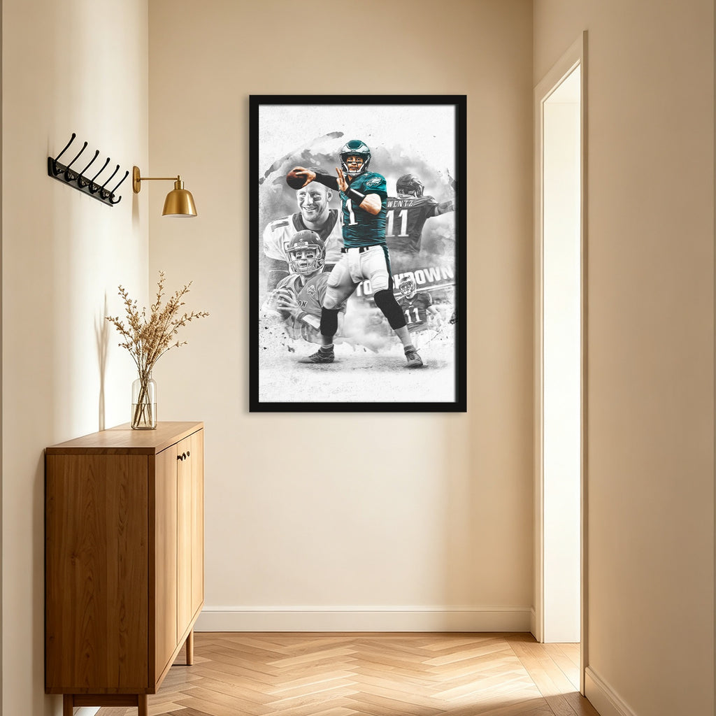 Carson Wentz Art Sports Decorative Poster School Dormitory 1 Canvas Wall Art Poster Decor Gift