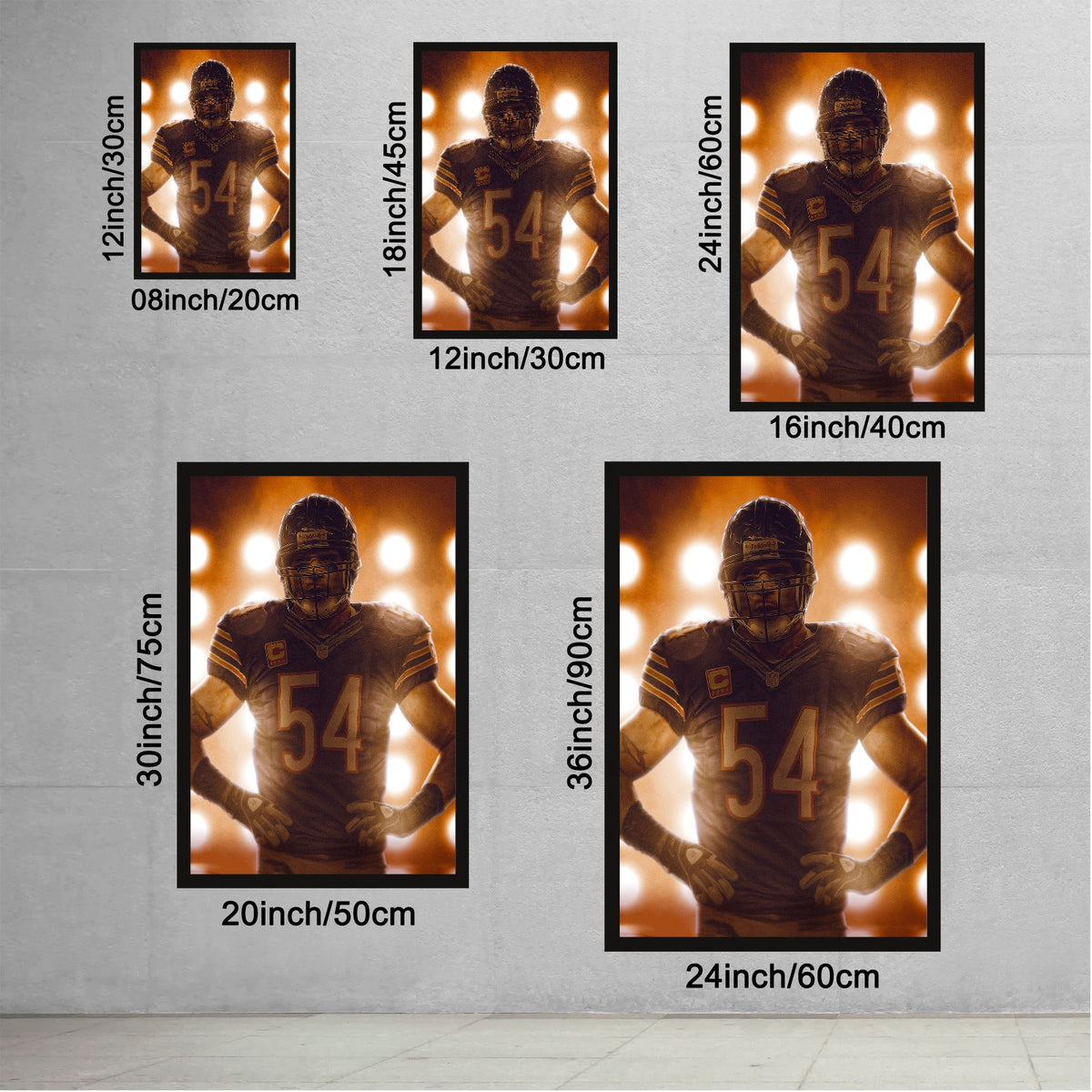 Brian Urlacher Art Sports Decorative Poster School Dormitory 5 Canvas Wall Art Poster Decor Gift