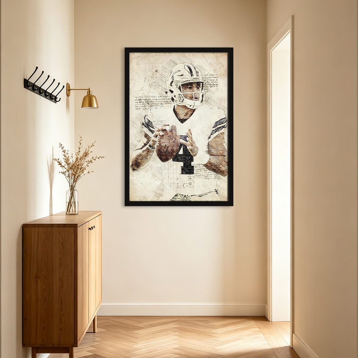 Dak Prescott Sports Celebrity Art Deco Poster 4 Canvas Wall Art Poster Decor Gift