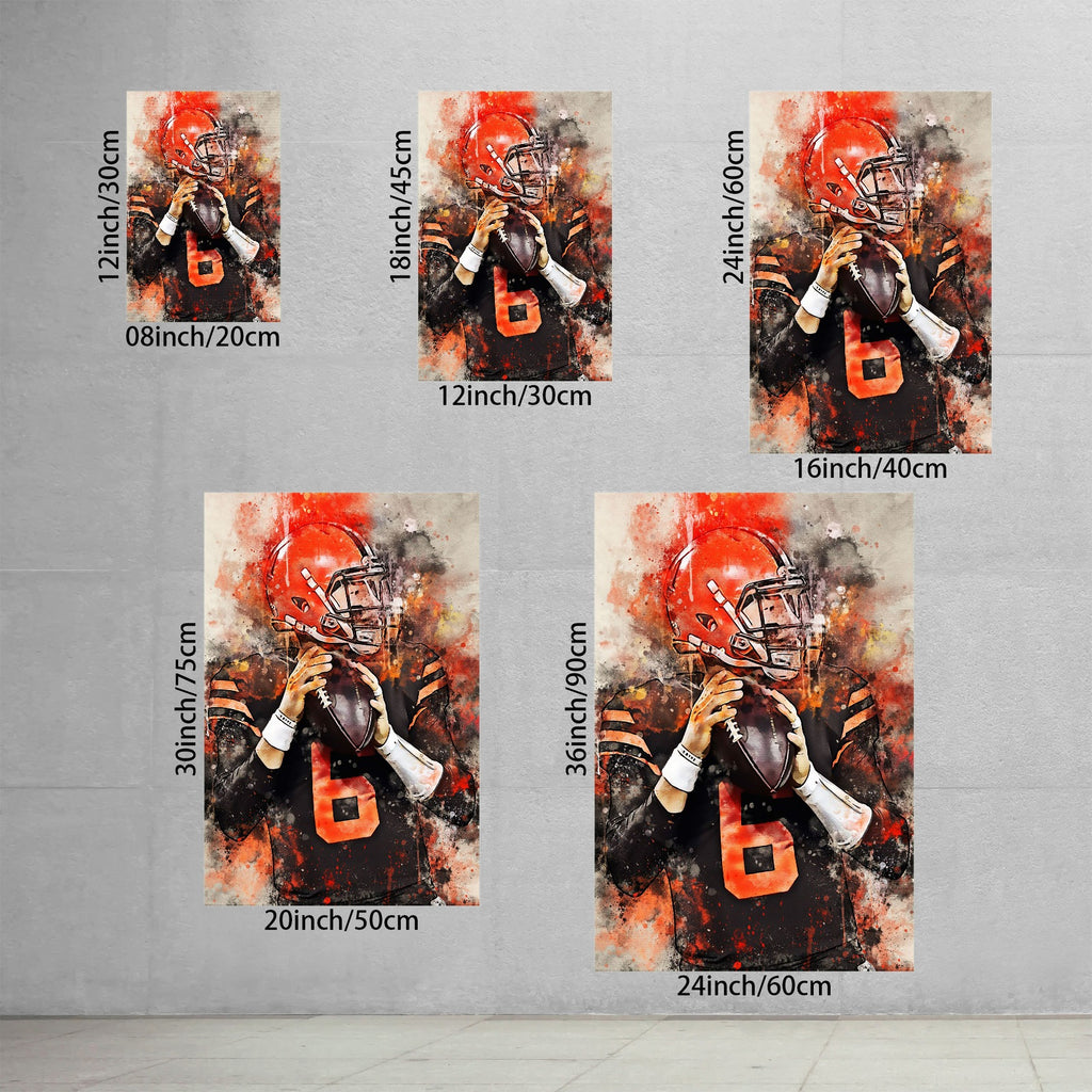Baker Mayfield Celebrity Sports Art Poster School Dining Room Decoration 3 Canvas Wall Art Poster Decor Gift