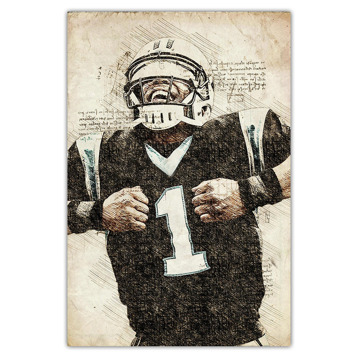 Cam Newton Sports Celebrity Art Deco Poster 8 Canvas Wall Art Poster Decor Gift
