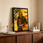 Baker Mayfield Sports Celebrity Art Deco Poster 4 Canvas Wall Art Poster Decor Gift