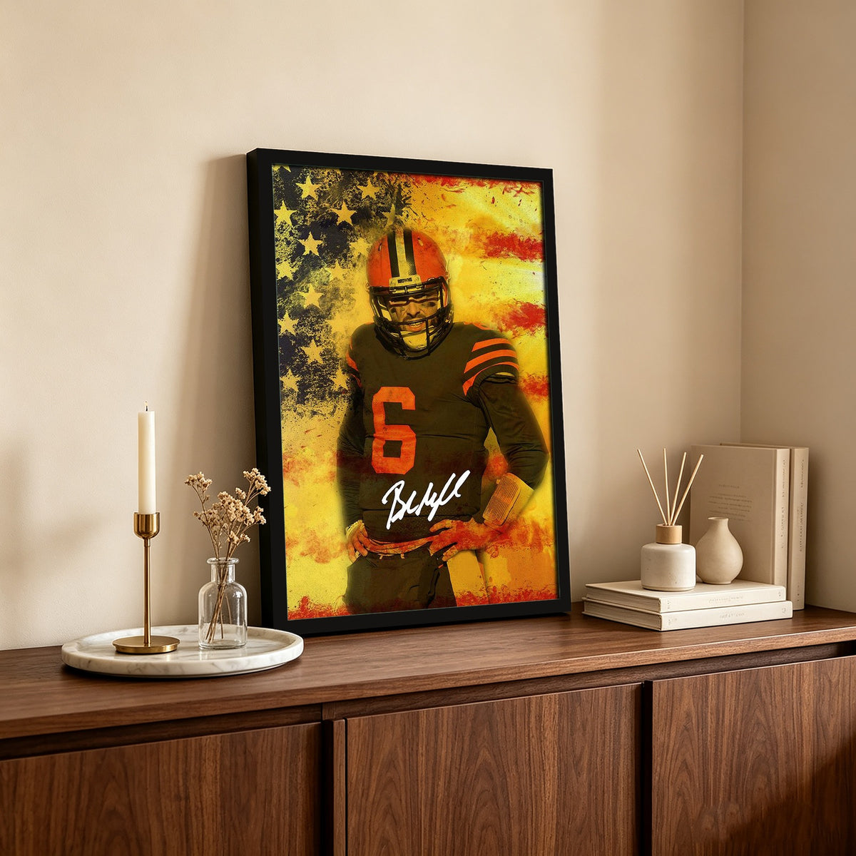Baker Mayfield Sports Celebrity Art Deco Poster 4 Canvas Wall Art Poster Decor Gift