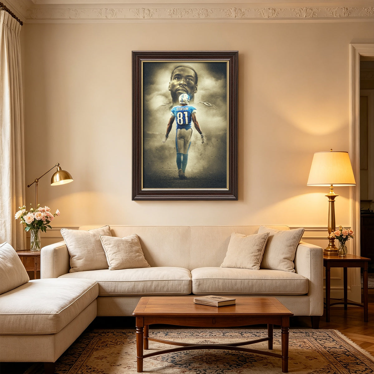 Calvin Johnson Art Sports Decorative Poster School Dormitory 2 Canvas Wall Art Poster Decor Gift