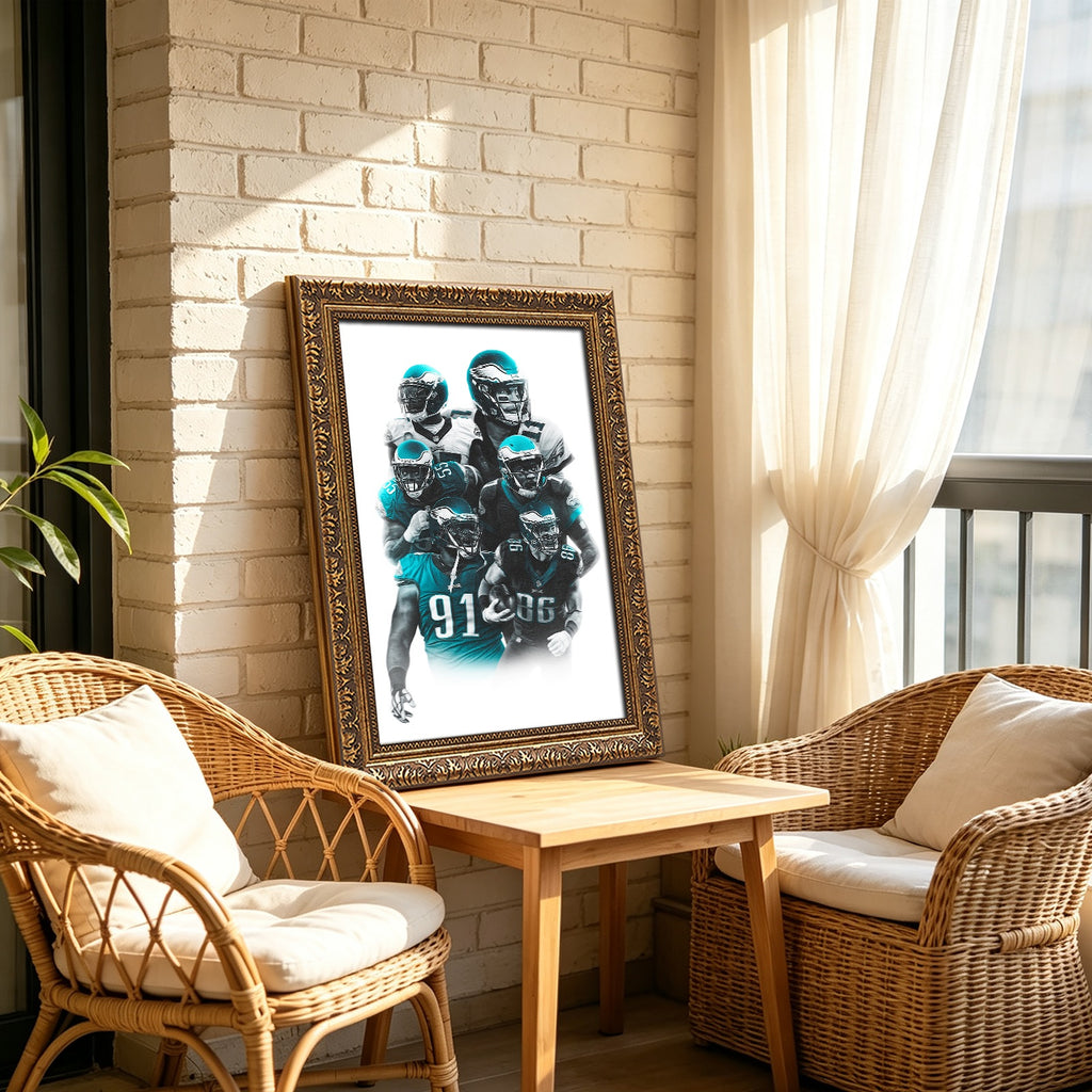 Carson Wentz Alshon Jeffery Art Sports Decorative Poster School Dormitory 6 Canvas Wall Art Poster Decor Gift