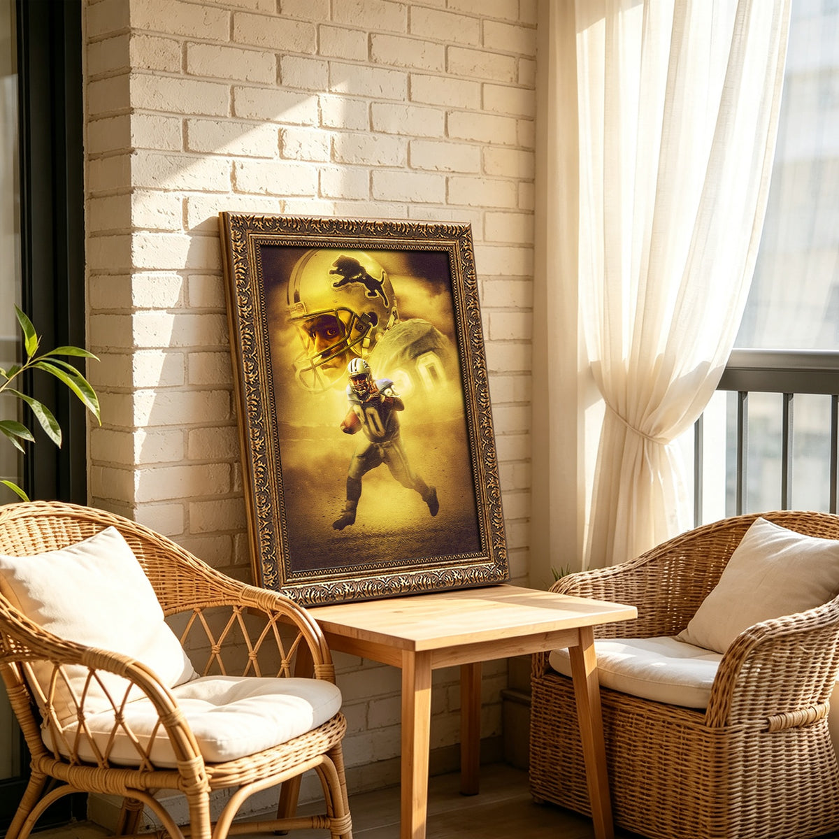 Barry Sanders Art Sports Decorative Poster School Dormitory 9 Canvas Wall Art Poster Decor Gift