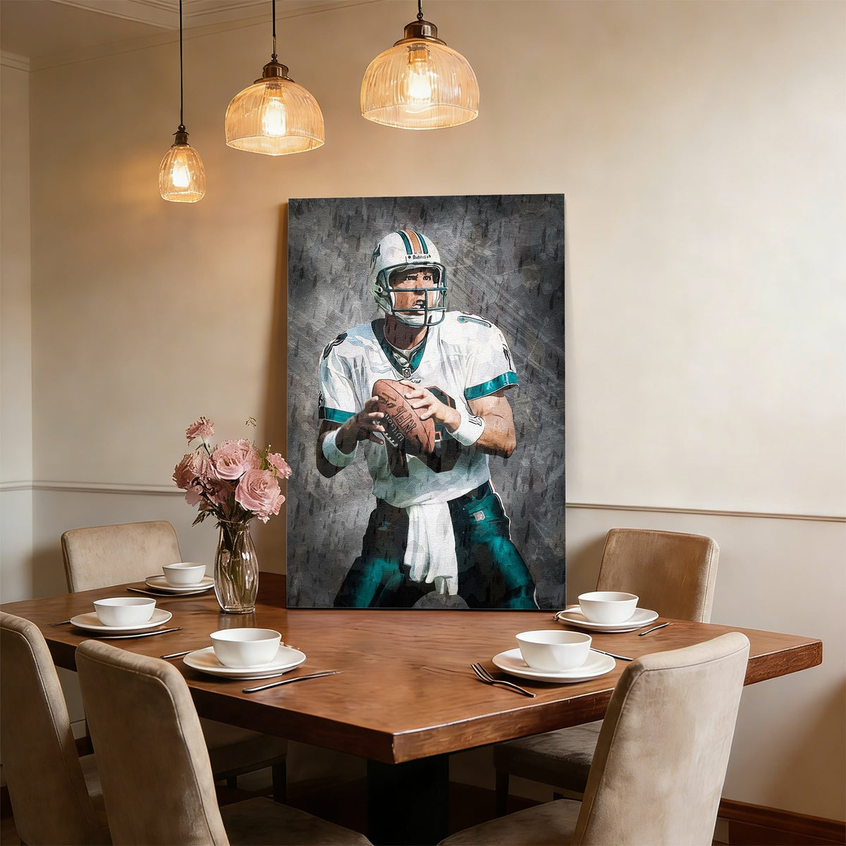 Dan Marino Celebrity Sports Art Poster School Dining Room Decoration 0 Canvas Wall Art Poster Decor Gift