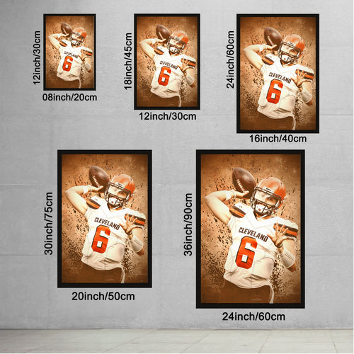 Baker Mayfield Sports Celebrity Art Deco Poster 11 Canvas Wall Art Poster Decor Gift