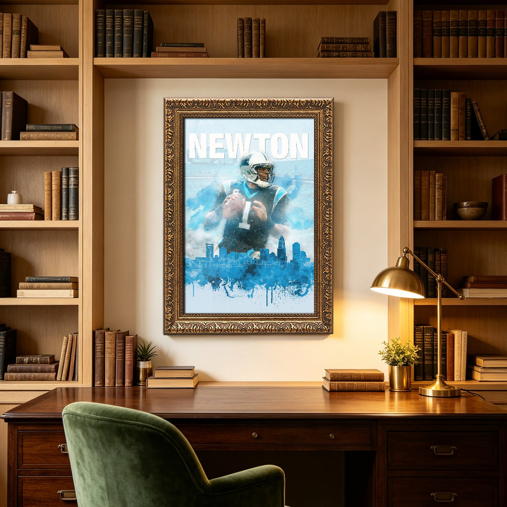 Cam Newton Sports Celebrity Art Deco Poster 4 Canvas Wall Art Poster Decor Gift