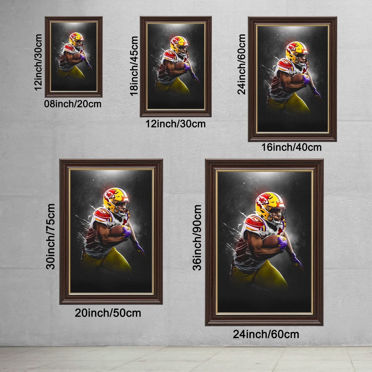 Clyde Edwards Helaire Art Sports Decorative Poster School Dormitory 3 Canvas Wall Art Poster Decor Gift