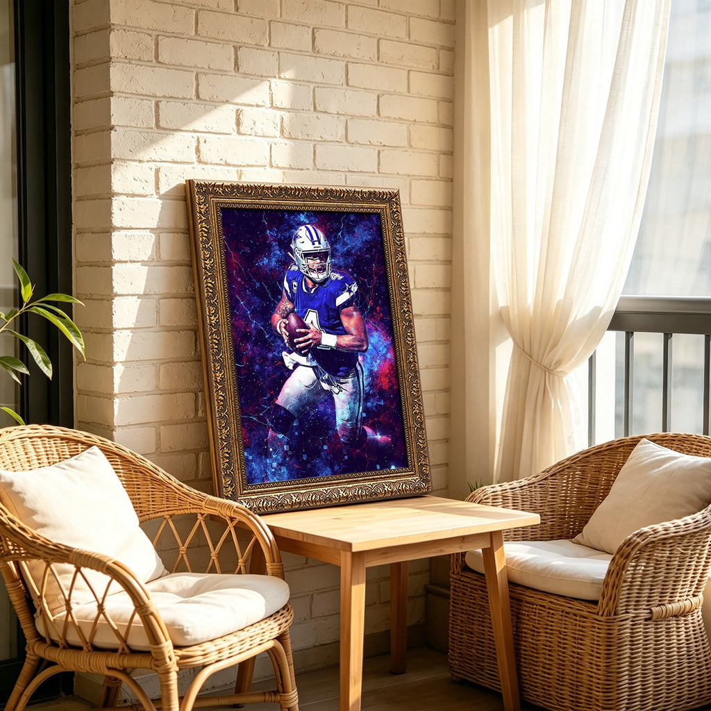 Dak Prescott Sports Celebrity Art Deco Poster 3 Canvas Wall Art Poster Decor Gift