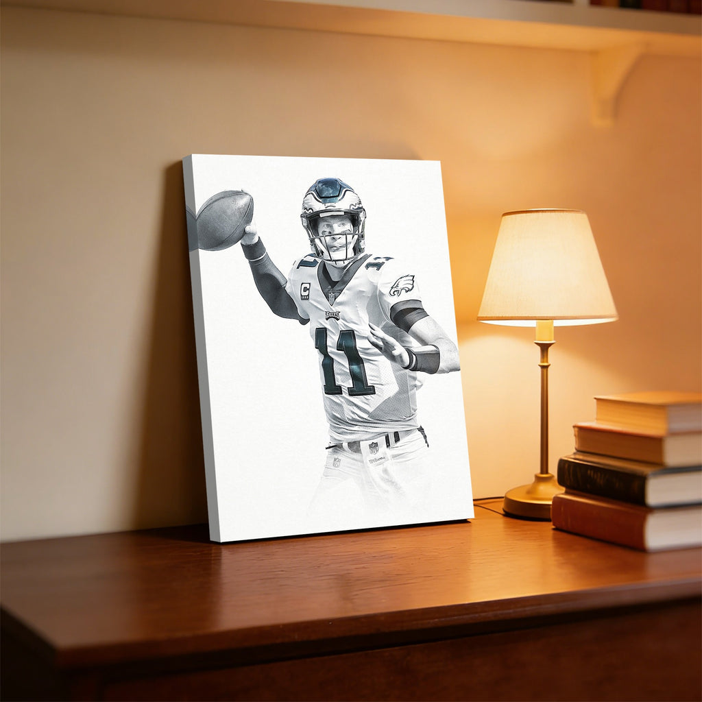 Carson Wentz Art Sports Decorative Poster School Dormitory 9 Canvas Wall Art Poster Decor Gift