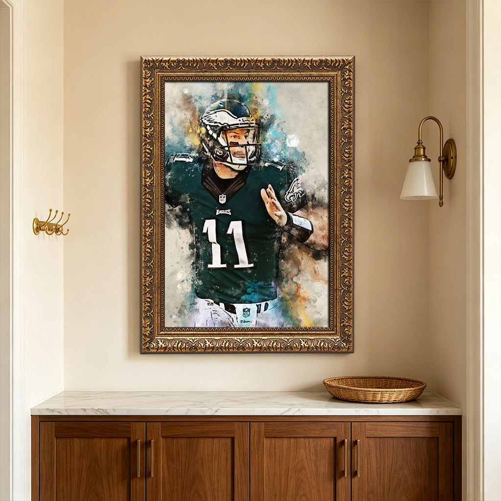 Carson Wentz Celebrity Sports Art Poster School Dining Room Decoration 2 Canvas Wall Art Poster Decor Gift