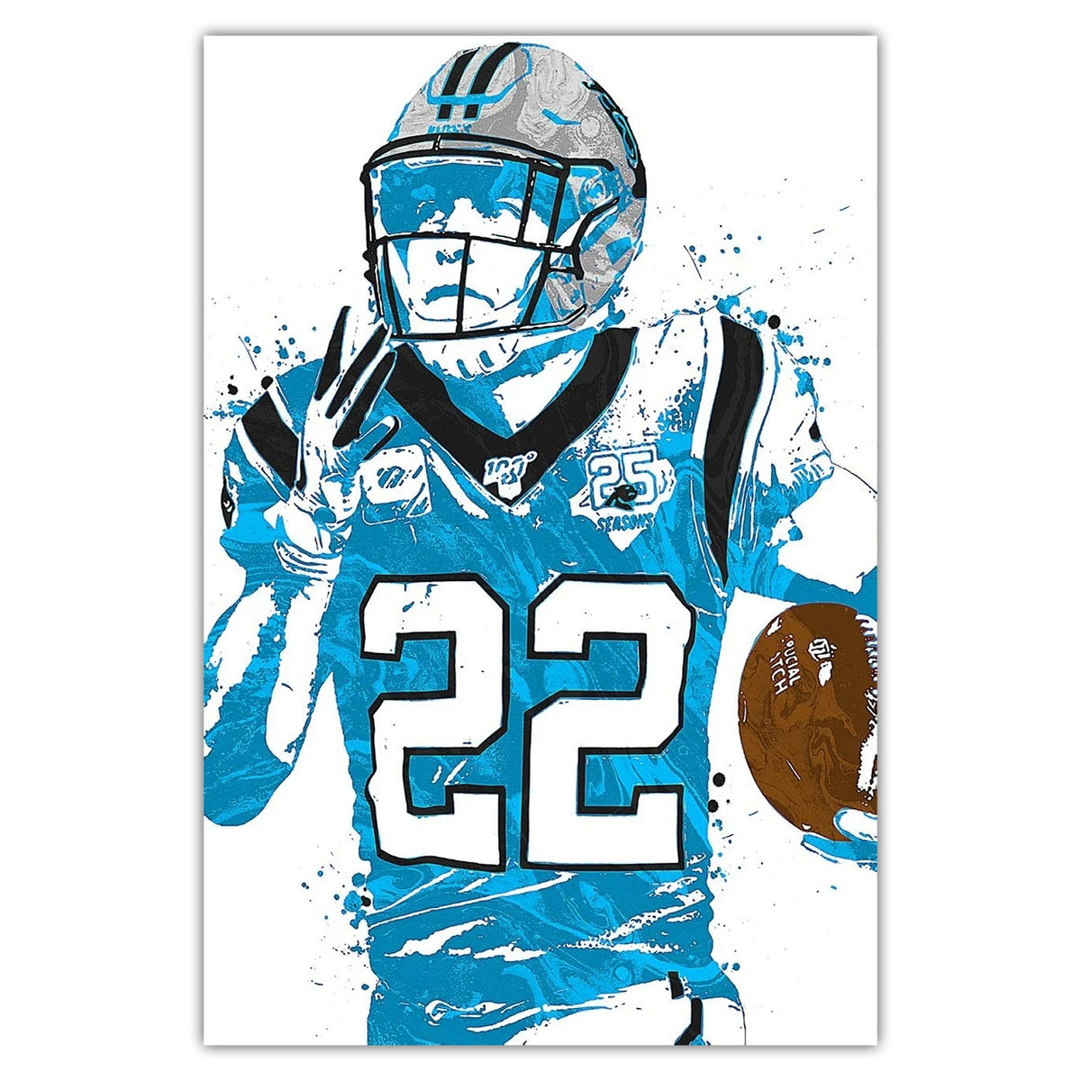 Christian McCaffrey Art Poster 1 Canvas Wall Art Poster Decor Gift