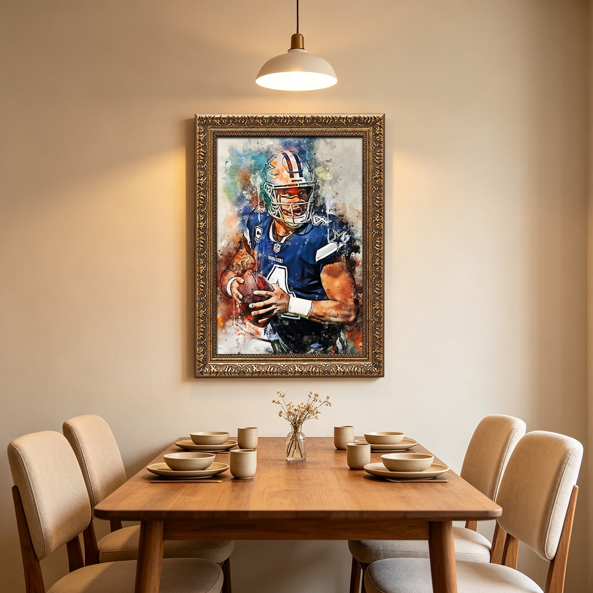 Dak Prescott Celebrity Sports Art Poster School Dining Room Decoration 2 Canvas Wall Art Poster Decor Gift