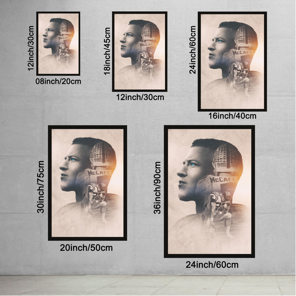 Christian McCaffrey Art Sports Decorative Poster School Dormitory 6 Canvas Wall Art Poster Decor Gift