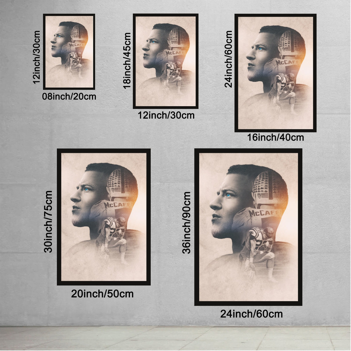 Christian McCaffrey Art Sports Decorative Poster School Dormitory 6 Canvas Wall Art Poster Decor Gift