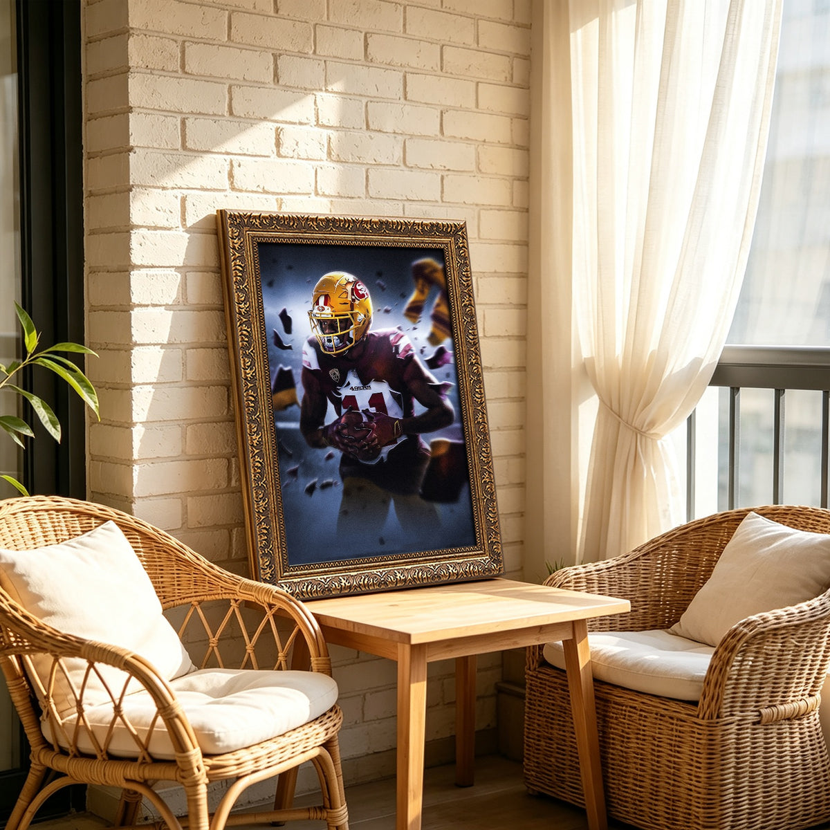 Brandon Aiyuk Art Sports Decorative Poster School Dormitory 1 Canvas Wall Art Poster Decor Gift