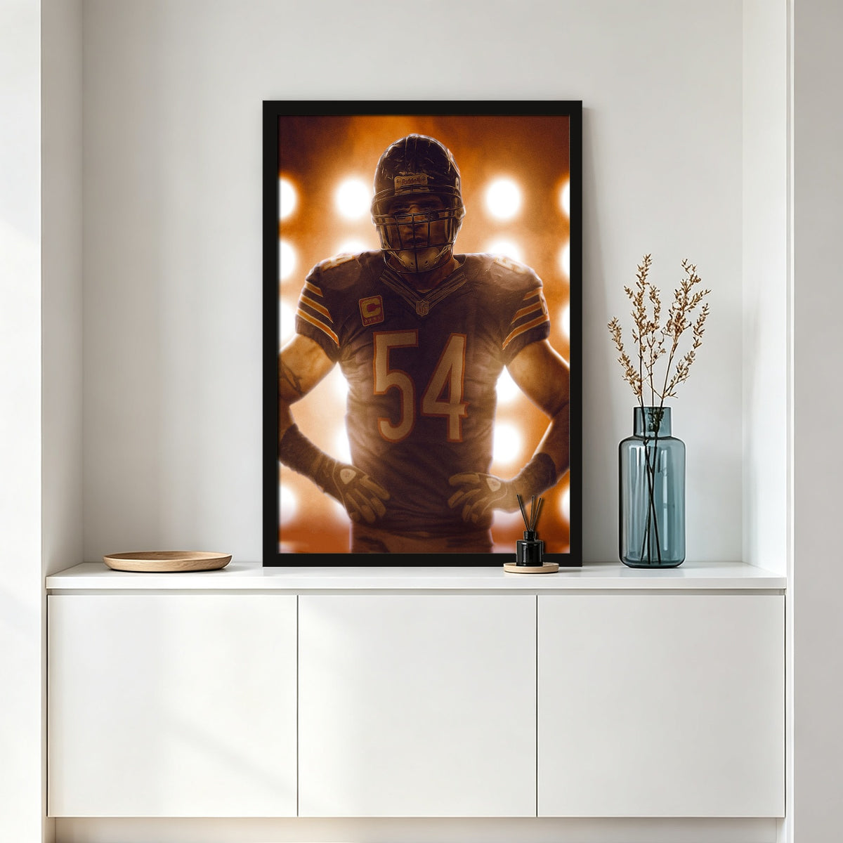 Brian Urlacher Art Sports Decorative Poster School Dormitory 5 Canvas Wall Art Poster Decor Gift
