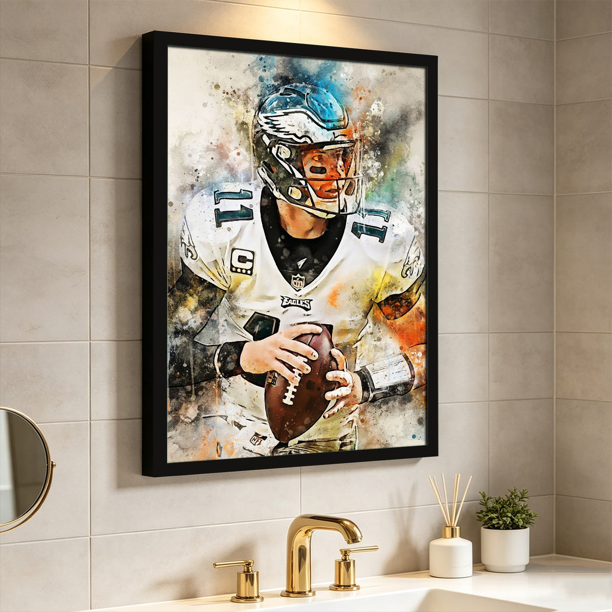Carson Wentz Celebrity Sports Art Poster School Dining Room Decoration 7 Canvas Wall Art Poster Decor Gift