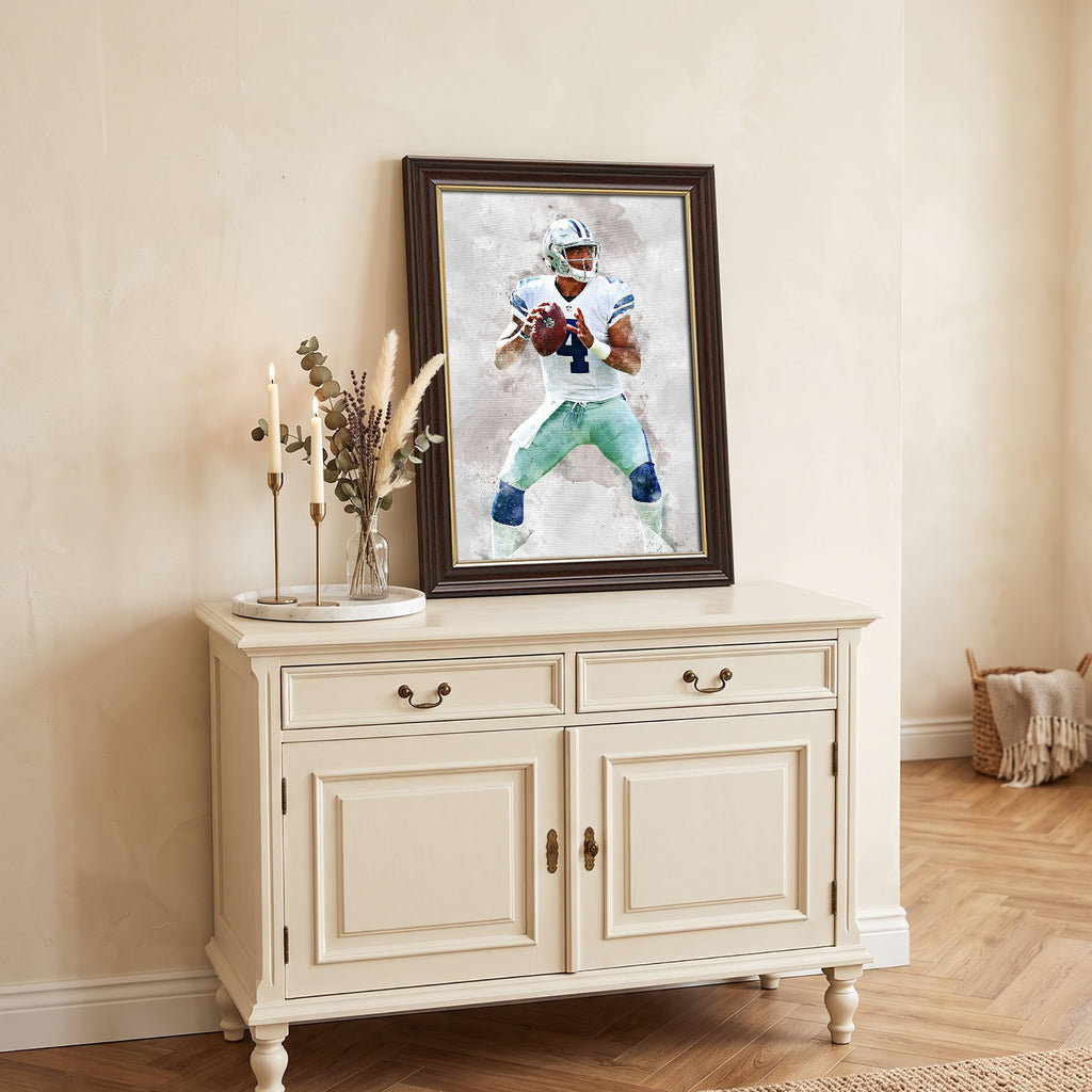 Dak Prescott Celebrity Sports Art Poster School Dining Room Decoration 4 Canvas Wall Art Poster Decor Gift