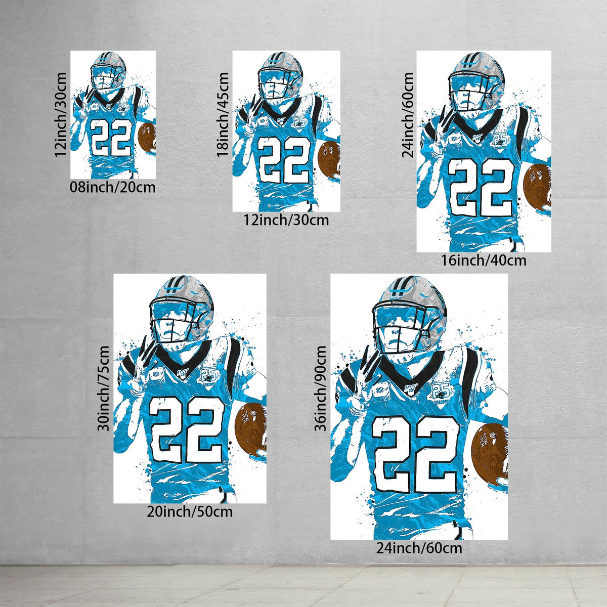 Christian McCaffrey Art Poster 1 Canvas Wall Art Poster Decor Gift