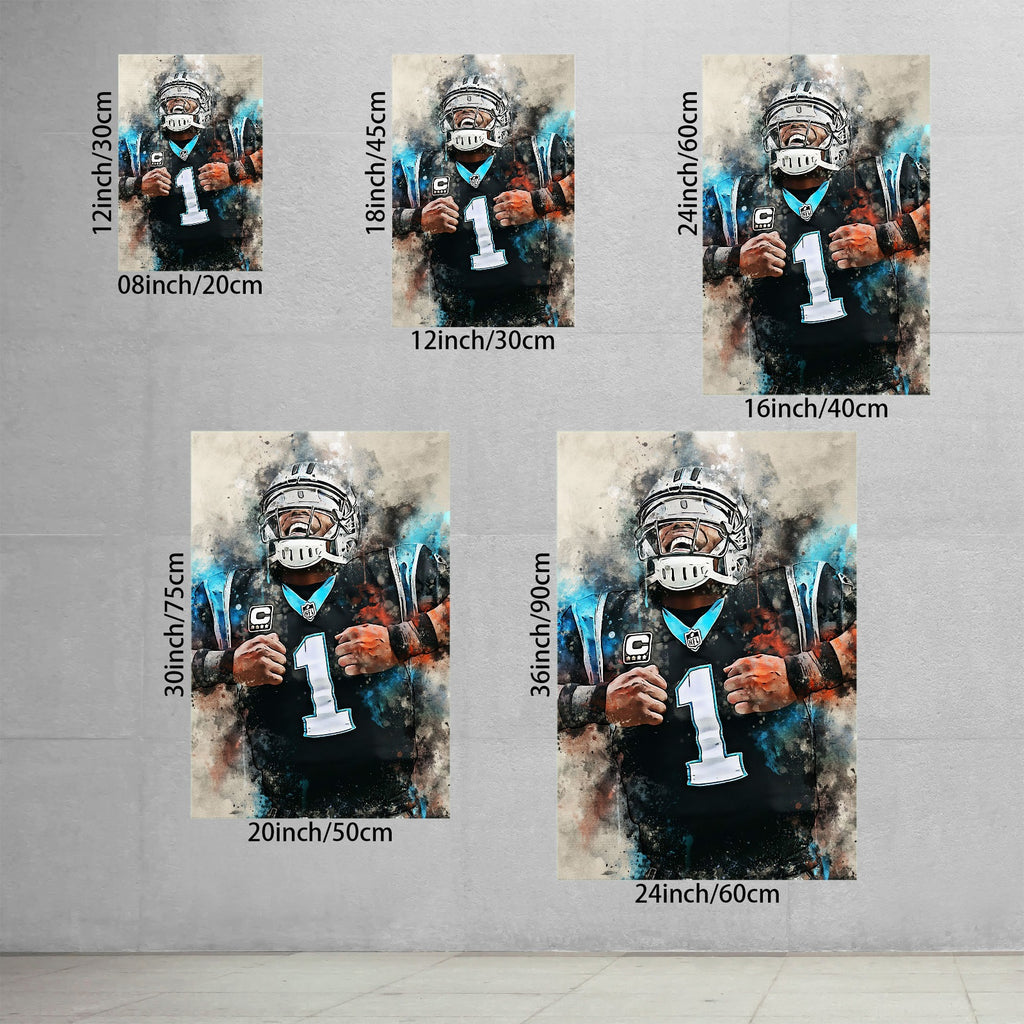 Cam Newton Celebrity Sports Art Poster School Dining Room Decoration 2 Canvas Wall Art Poster Decor Gift