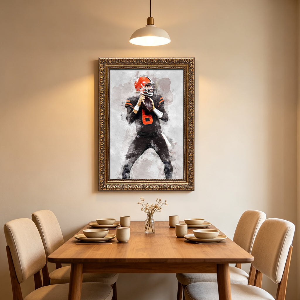 Baker Mayfield Celebrity Sports Art Poster School Dining Room Decoration 6 Canvas Wall Art Poster Decor Gift