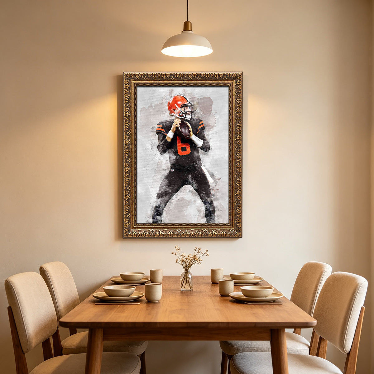 Baker Mayfield Celebrity Sports Art Poster School Dining Room Decoration 6 Canvas Wall Art Poster Decor Gift
