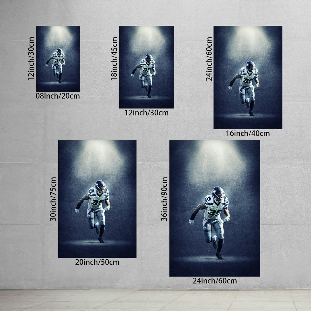 Brandon Browner Art Sports Decorative Poster School Dormitory 8 Canvas Wall Art Poster Decor Gift