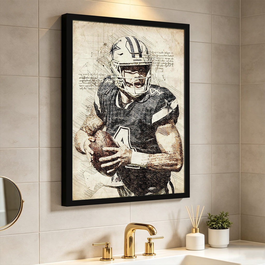 Dak Prescott Sports Celebrity Art Deco Poster 5 Canvas Wall Art Poster Decor Gift