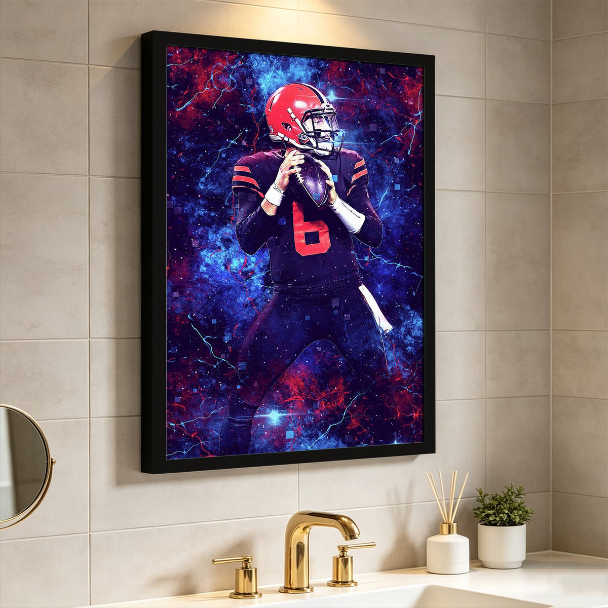 Baker Mayfield Sports Celebrity Art Deco Poster 2 Canvas Wall Art Poster Decor Gift