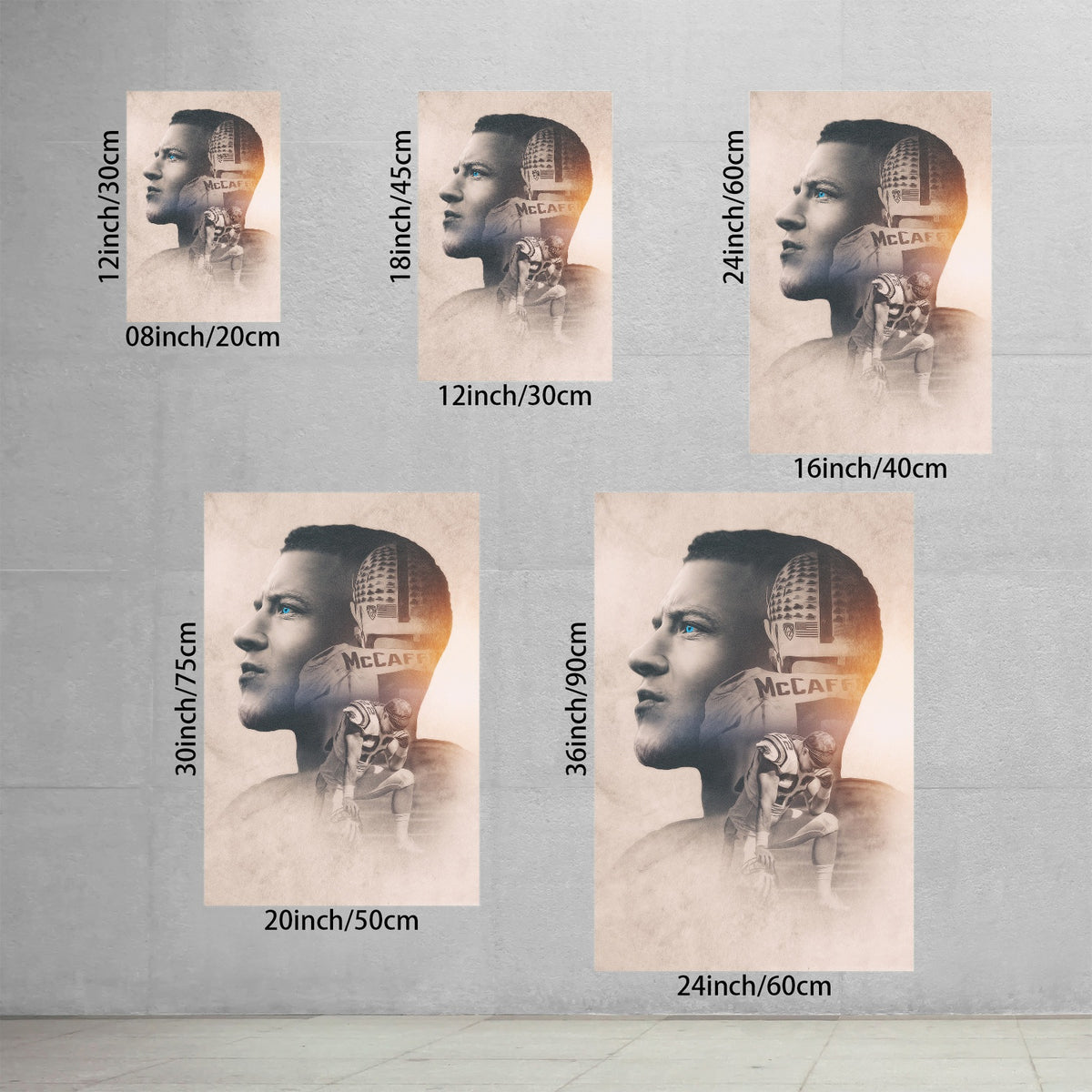 Christian McCaffrey Art Sports Decorative Poster School Dormitory 6 Canvas Wall Art Poster Decor Gift