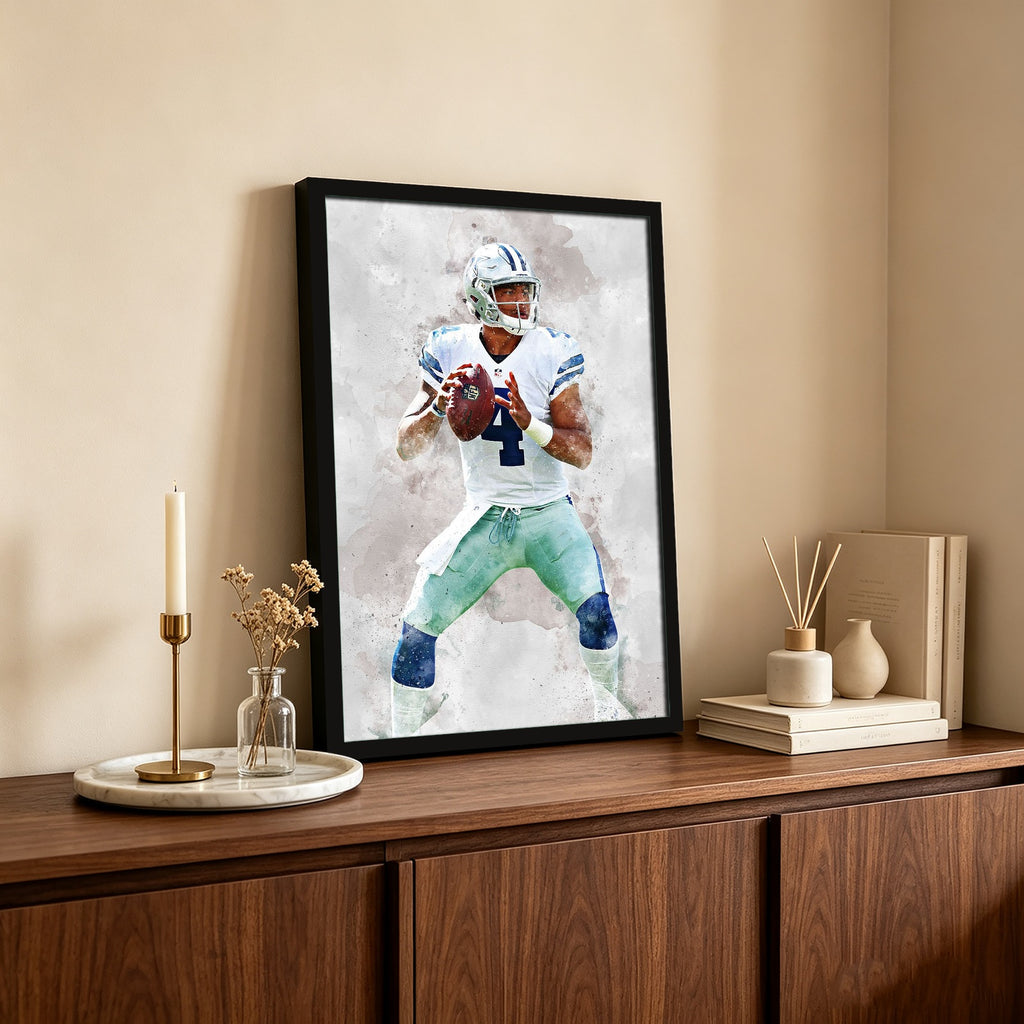 Dak Prescott Celebrity Sports Art Poster School Dining Room Decoration 4 Canvas Wall Art Poster Decor Gift