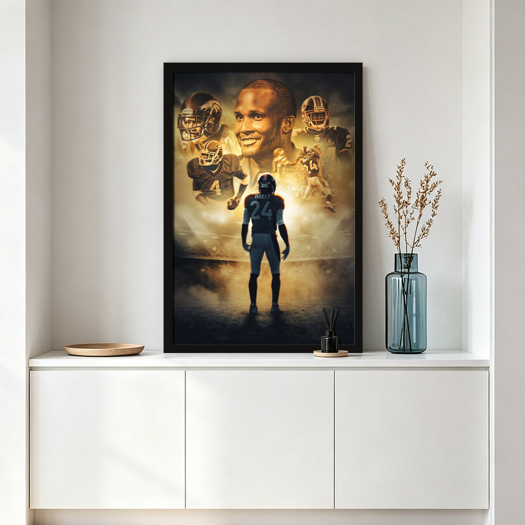 Champ Bailey Art Sports Decorative Poster School Dormitory 7 Canvas Wall Art Poster Decor Gift