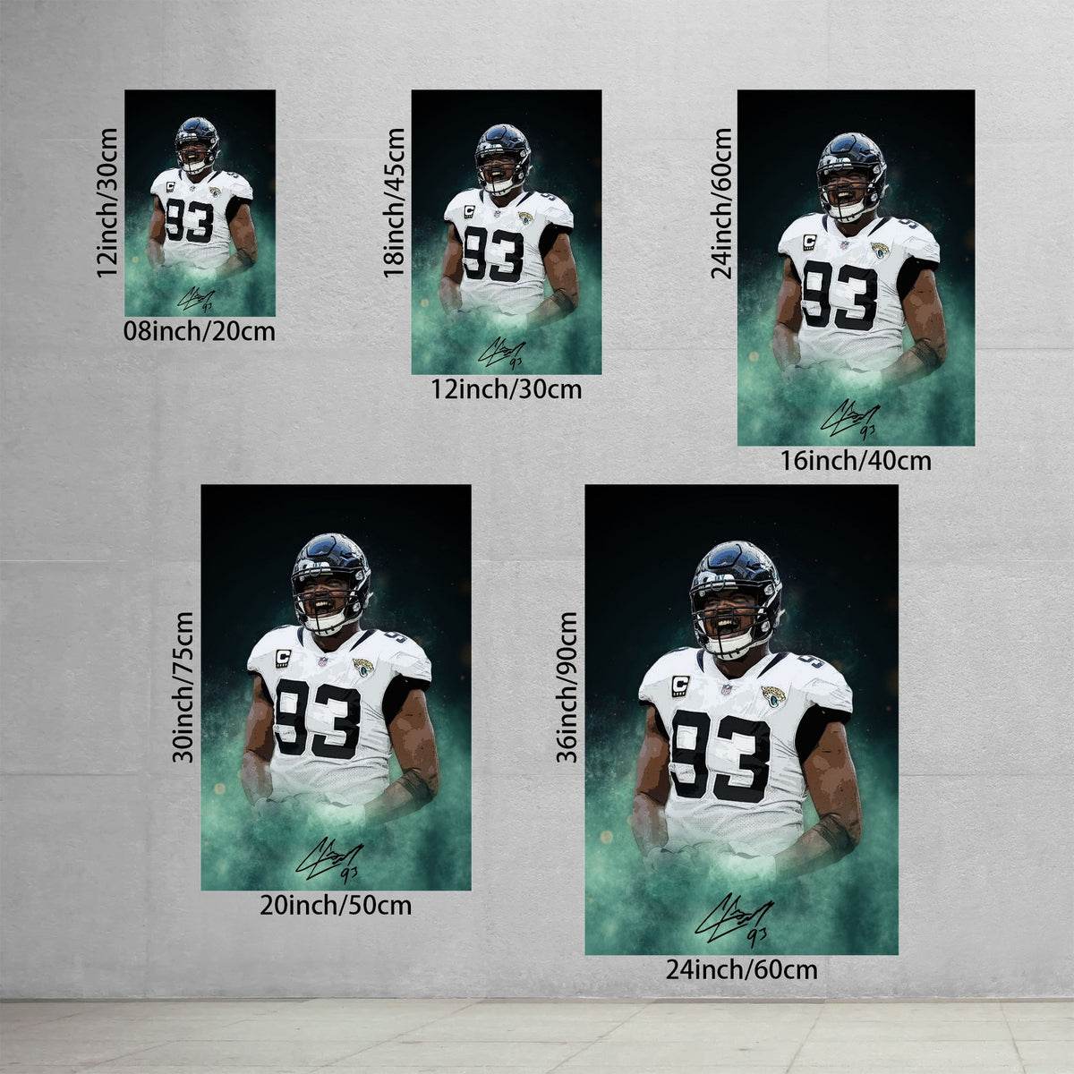 Calais Campbell Celebrity Sports Art Poster School Dining Room Decoration 7 Canvas Wall Art Poster Decor Gift