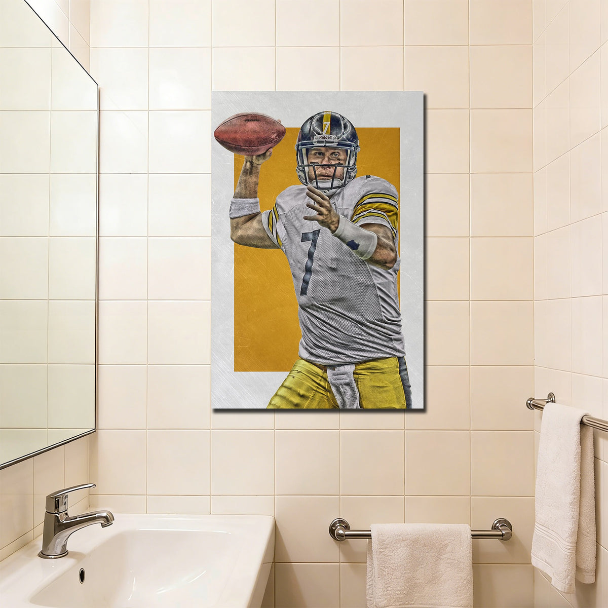 Ben Roethlisberger Sports Celebrity Art Deco Poster 1 Canvas Wall Art Poster Decor Gift