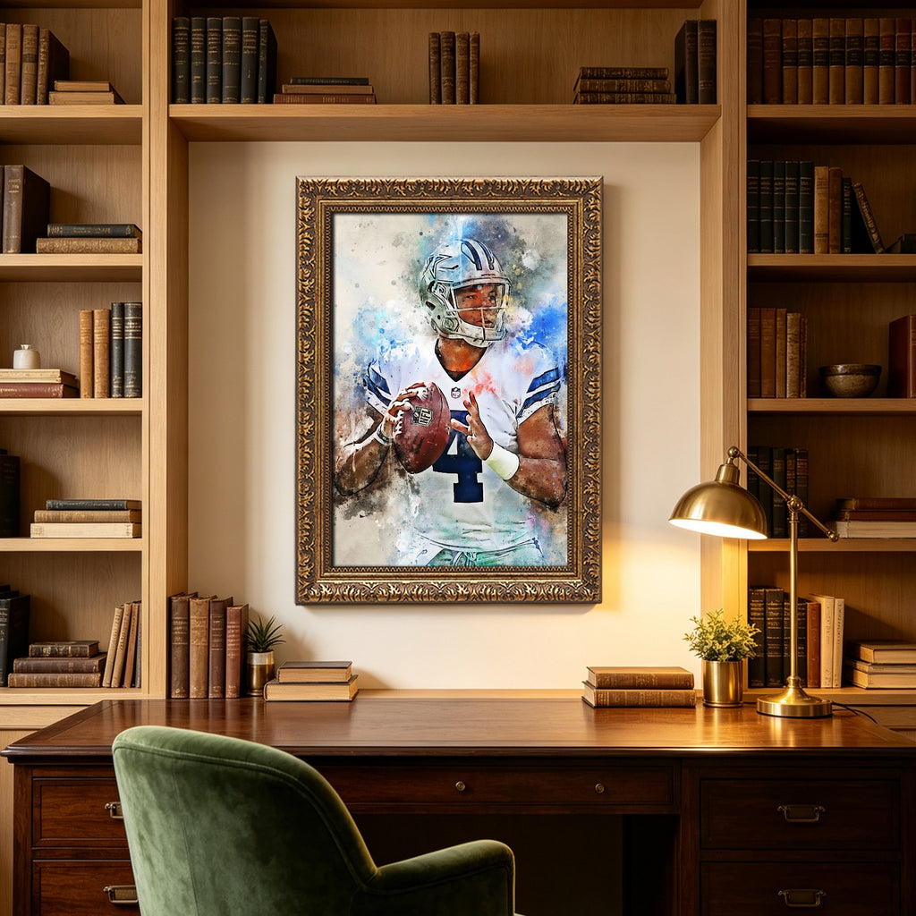 Dak Prescott Celebrity Sports Art Poster School Dining Room Decoration 5 Canvas Wall Art Poster Decor Gift