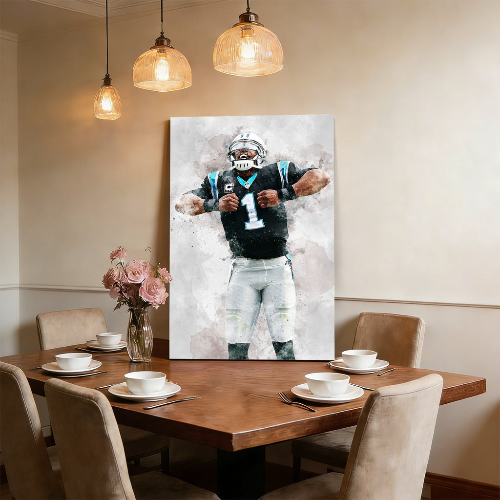 Cam Newton Celebrity Sports Art Poster School Dining Room Decoration 5 Canvas Wall Art Poster Decor Gift
