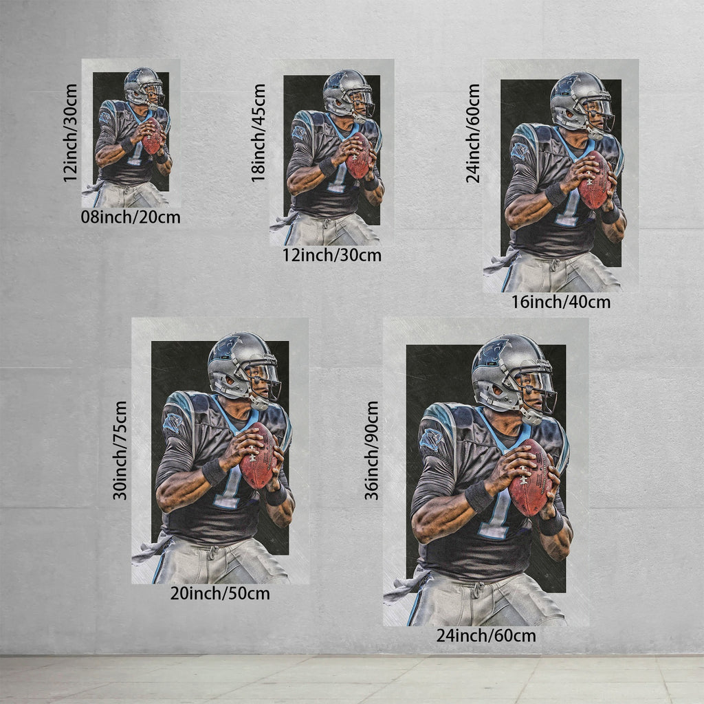 Cam Newton Sports Celebrity Art Deco Poster 6 Canvas Wall Art Poster Decor Gift