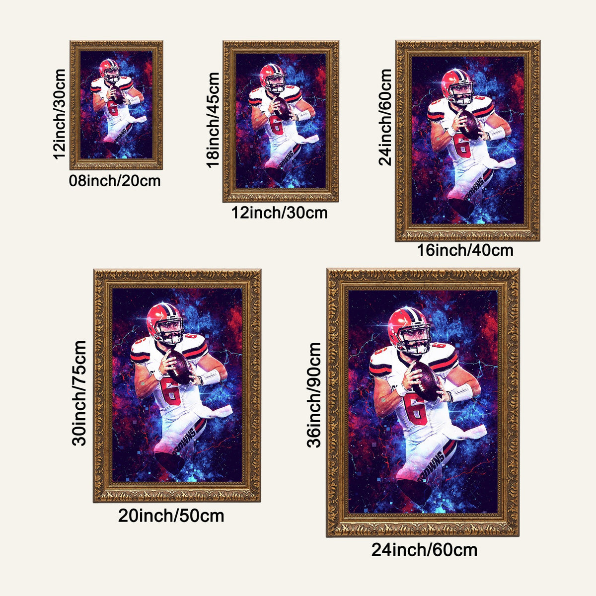 Baker Mayfield Sports Celebrity Art Deco Poster 1 Canvas Wall Art Poster Decor Gift