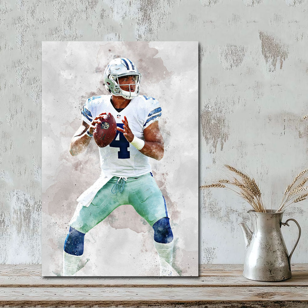 Dak Prescott Celebrity Sports Art Poster School Dining Room Decoration 4 Canvas Wall Art Poster Decor Gift