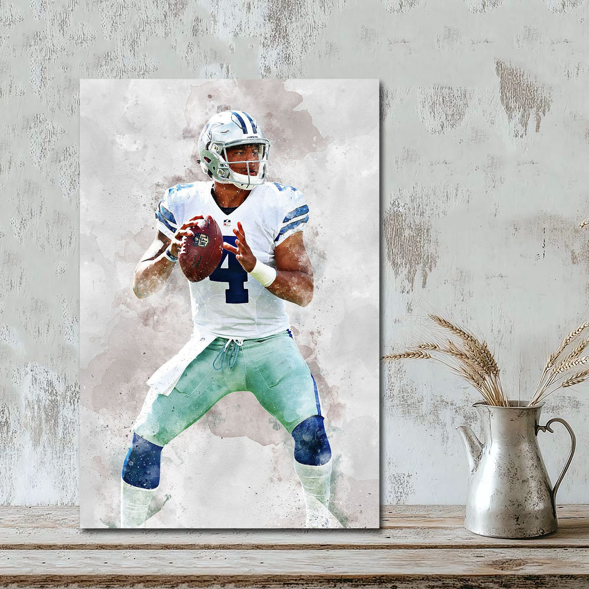 Dak Prescott Celebrity Sports Art Poster School Dining Room Decoration 4 Canvas Wall Art Poster Decor Gift