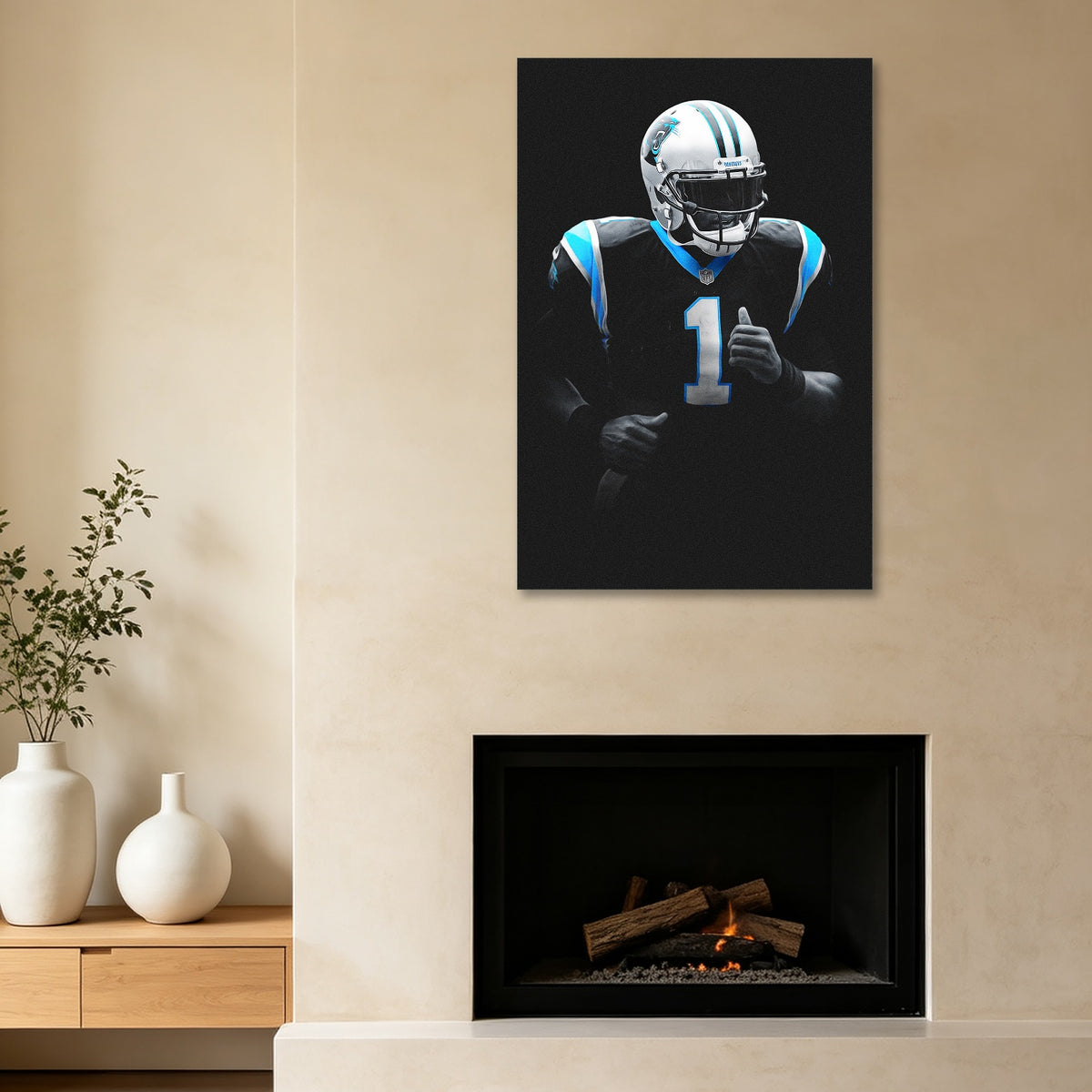 Cam Newton Art Sports Decorative Poster School Dormitory 3 Canvas Wall Art Poster Decor Gift