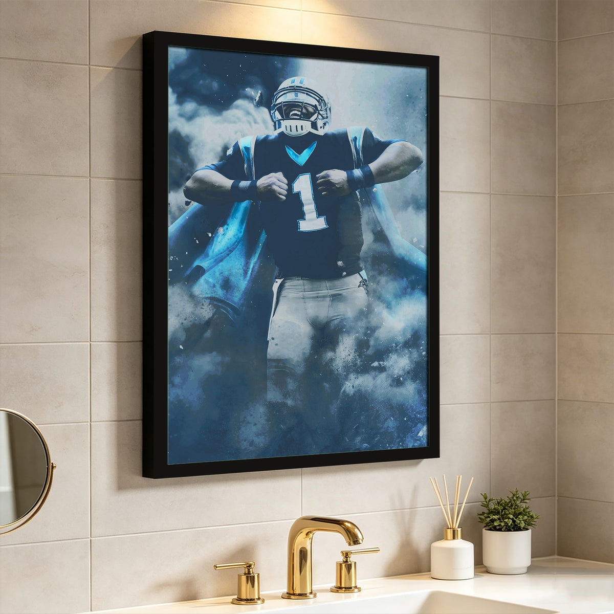 Cam Newton Sports Celebrity Art Deco Poster 2 Canvas Wall Art Poster Decor Gift