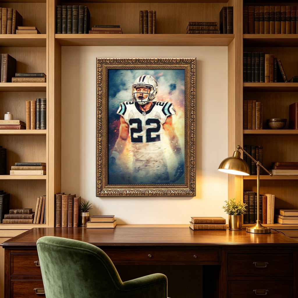 Christian McCaffrey Art Sports Decorative Poster School Dormitory 2 Canvas Wall Art Poster Decor Gift