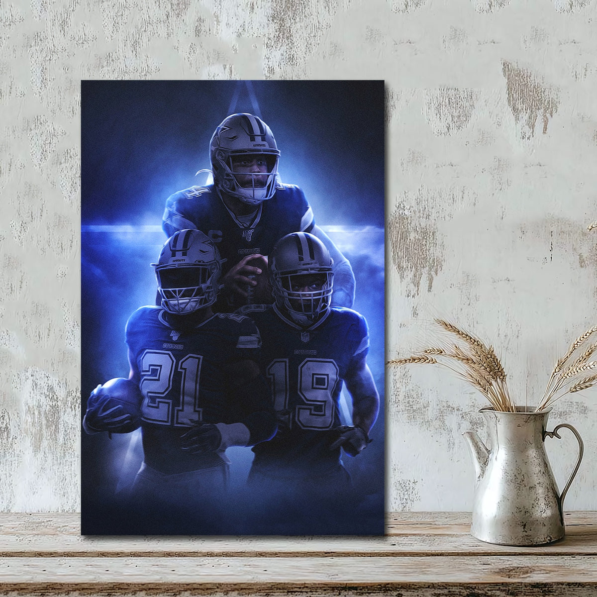 Dak Prescott Amari Cooper Ezekiel Elliott Art Sports Decorative Poster School Dormitory 3 Canvas Wall Art Poster Decor Gift
